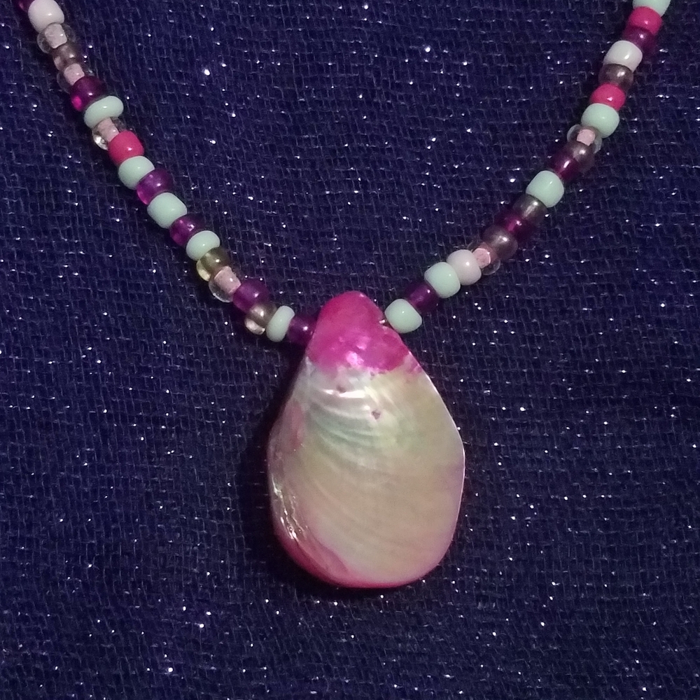 Pink Dyed Shell Necklace